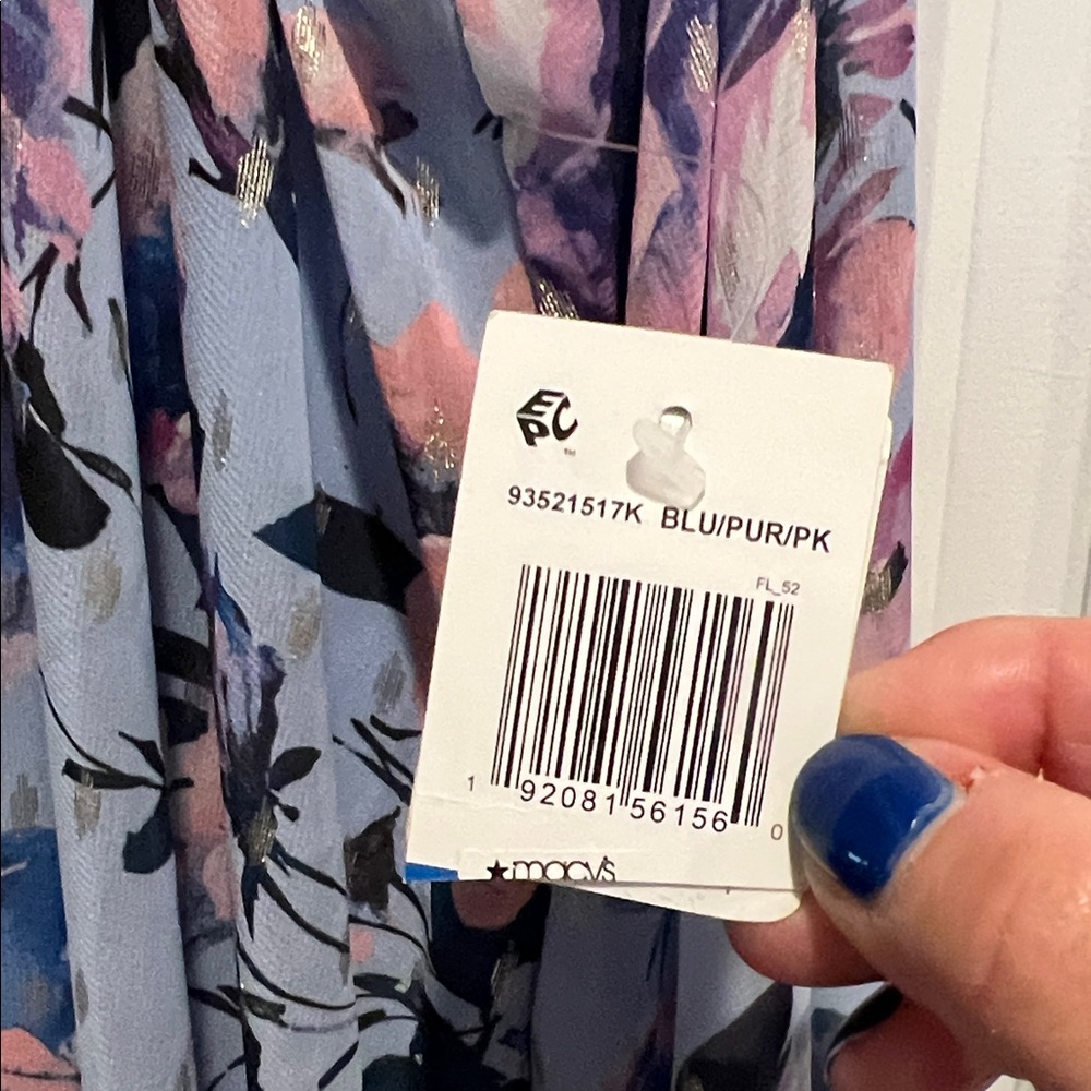 MSK Floral Wide Leg Jumpsuit - Blue and Pink - Picture 2 of 6
